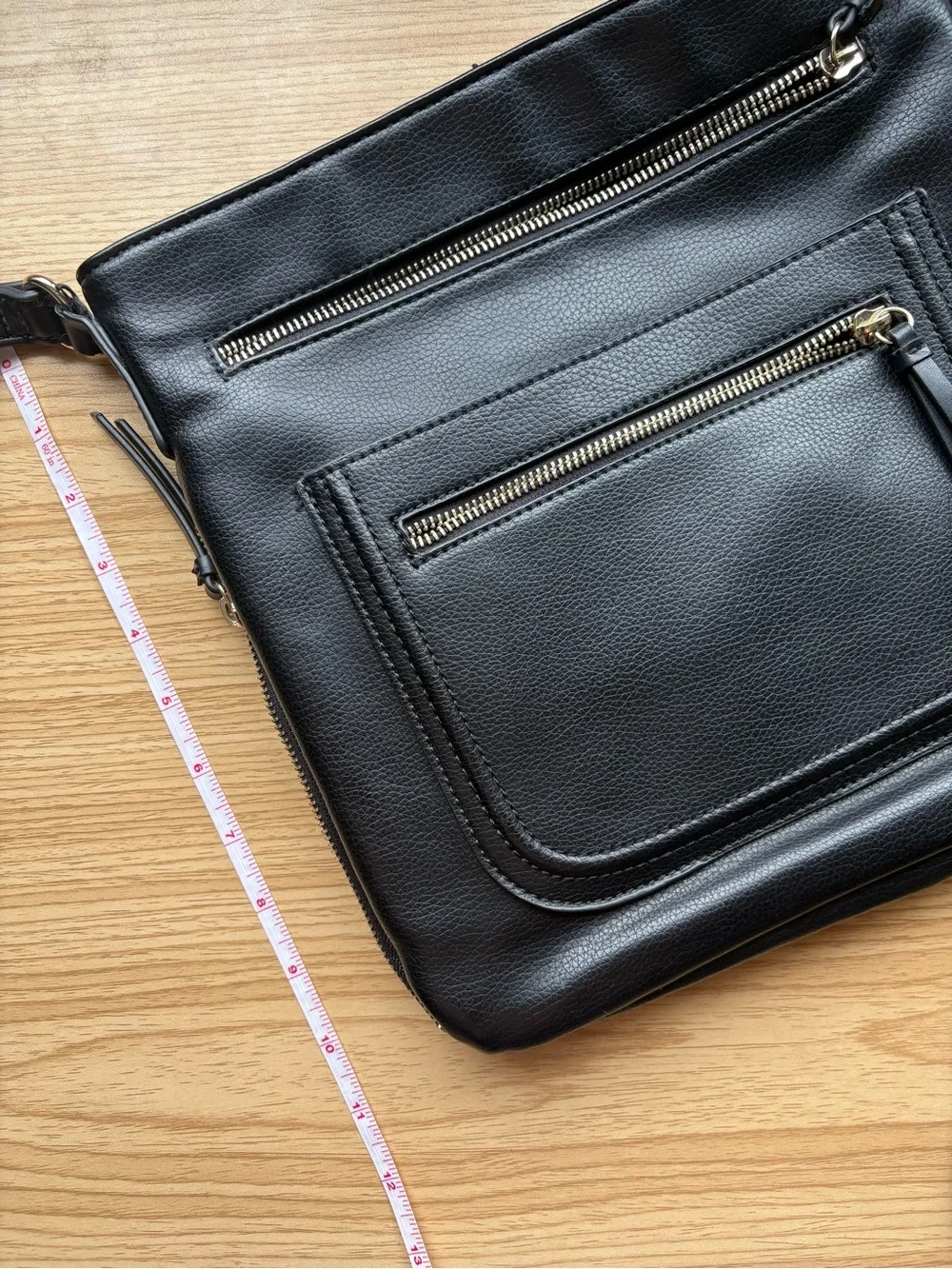 Apt. 9 Black Pebbled Leather-Look Crossbody Messenger Bag
